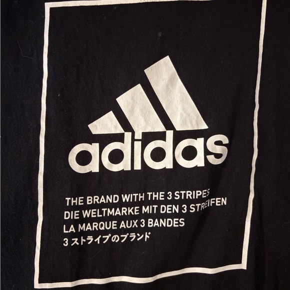 Adidas Men's Black Tee with White Logo - Picture 3 of 4